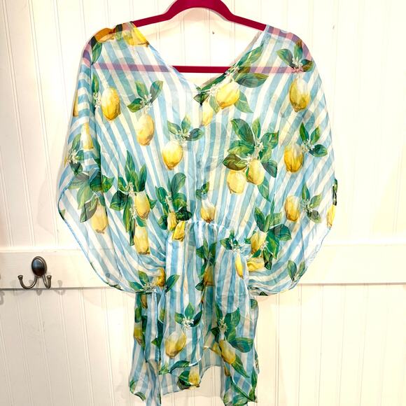 Cheerful West Loop Lemons and Stripes Cover Up - Picture 1 of 5